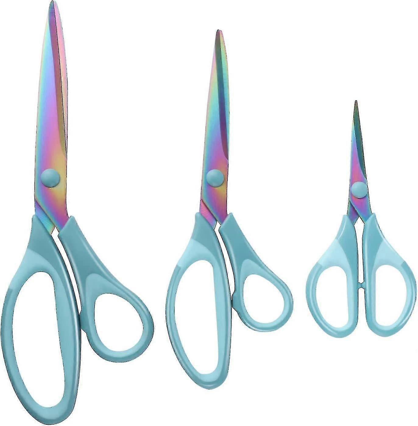 3 Pcs Scissors, Multi-purpose Scissors Set Scissors Stationery With Sharp Titanium Blades(blue)