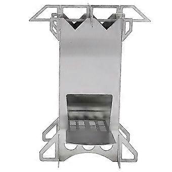 Outdoor Camping Portable Stainless Steel Folding Wood Burning Stove Firewoods Furnace compatible with Hiking Picnic BBQ Cooking