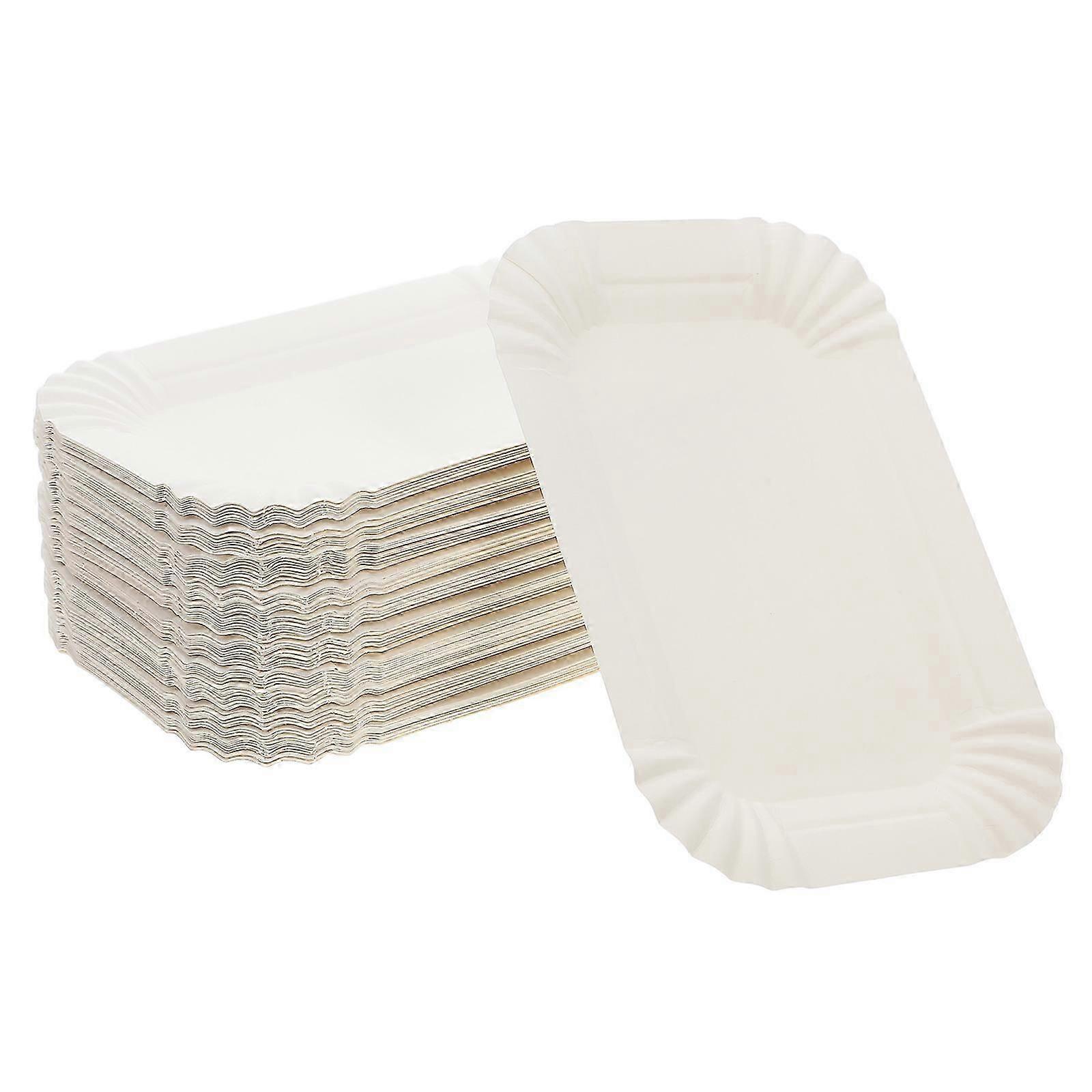 Rectangular Cake Tray Paper Plates Compatible withCake Holding White Paper Boards