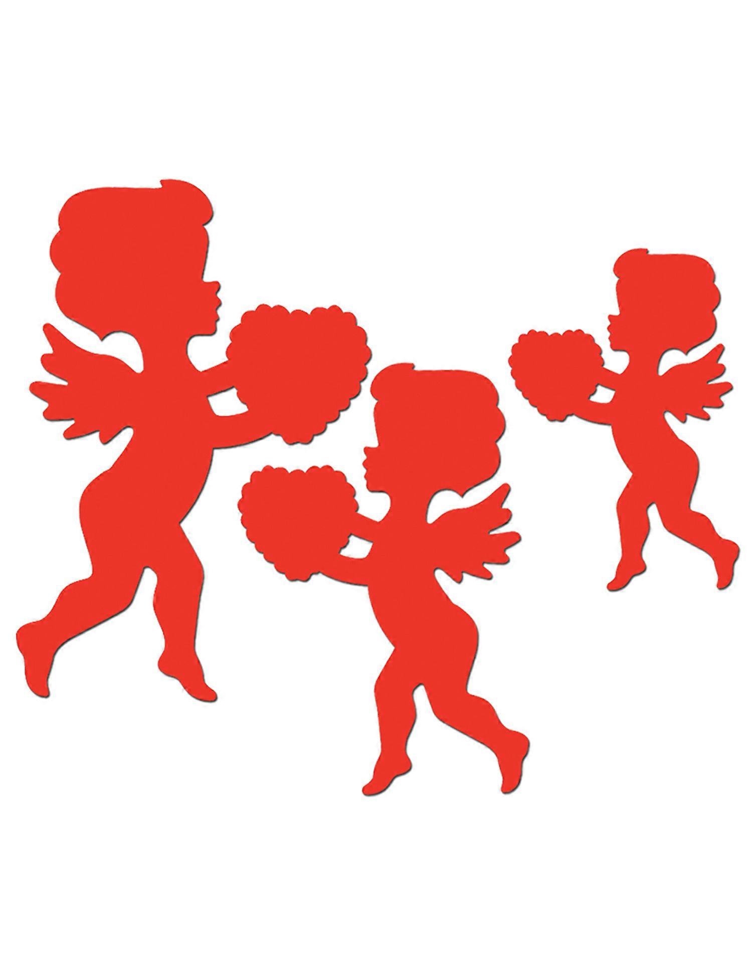 6 red Cupid motif decorations