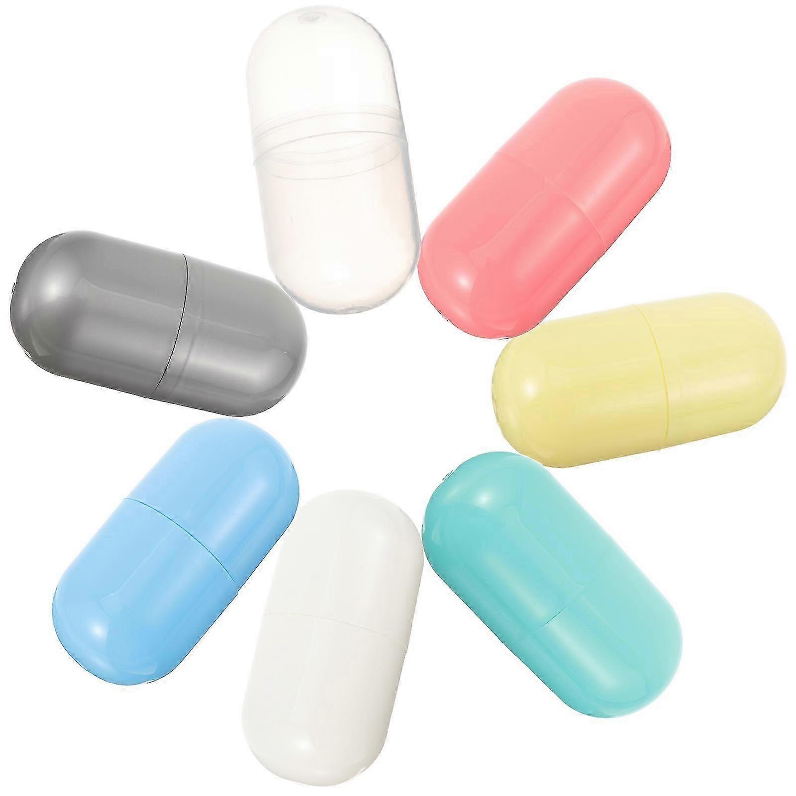 Party Use 7Pcs Fillable Plastic Capsule Shell Toy Storage Boxes