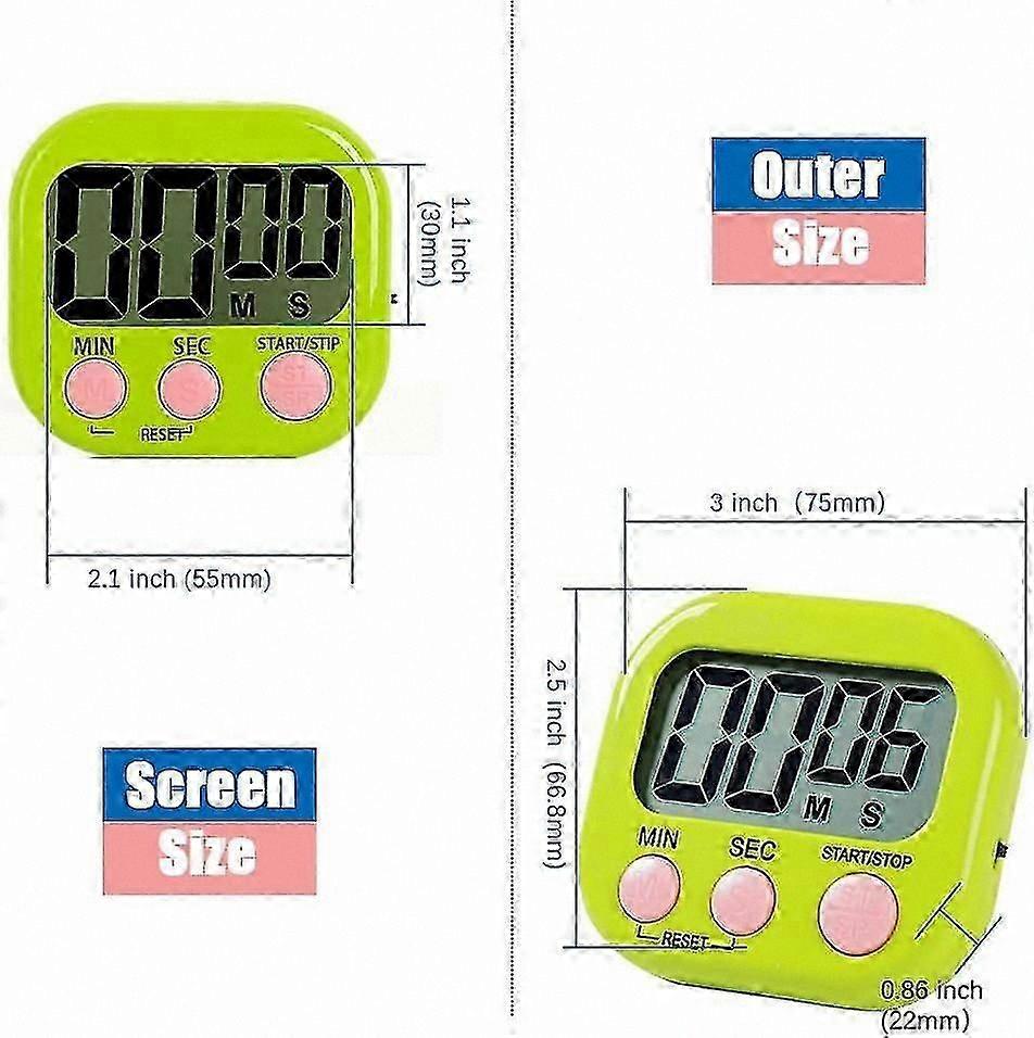 Large LCD Display Magnetic Timer for Cooking and Studying with Loud Alarm Countdown Function
