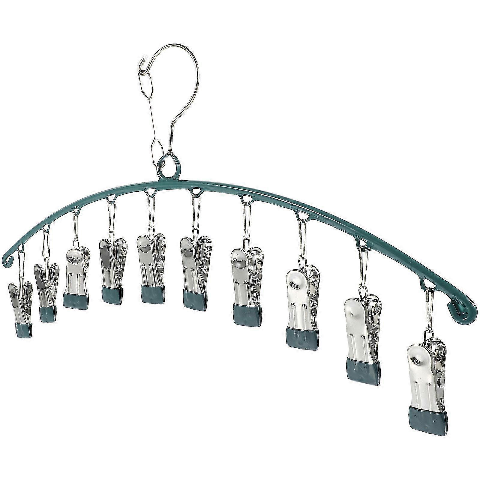 10-Clip Windproof Sock Drying Rack