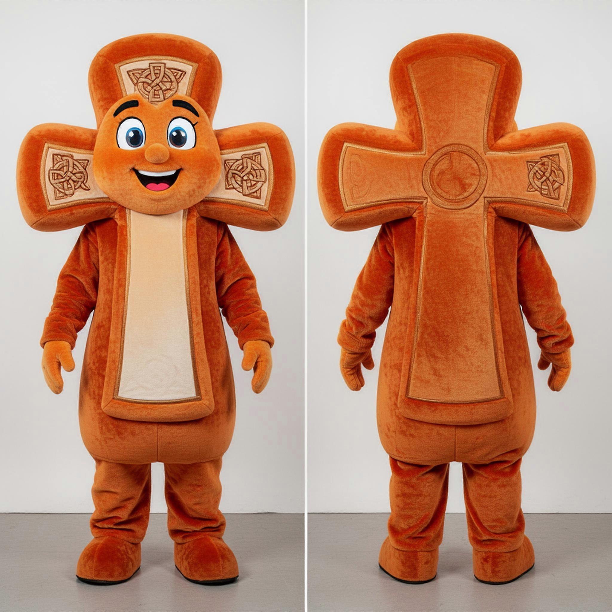 MASTICOT Rust Orange Celtic Cross Mascot