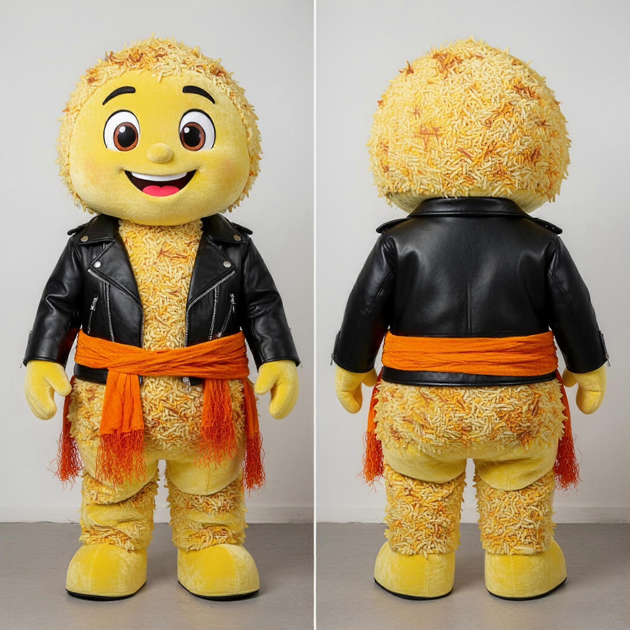 MASTICOT Lemon Yellow Fluffy Biryani Mascot
