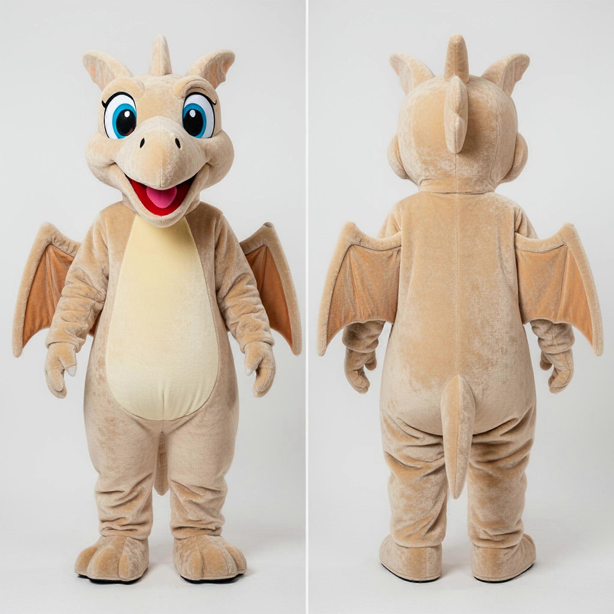 MASTICOT Beige Rounded Pterodactyl Mascot