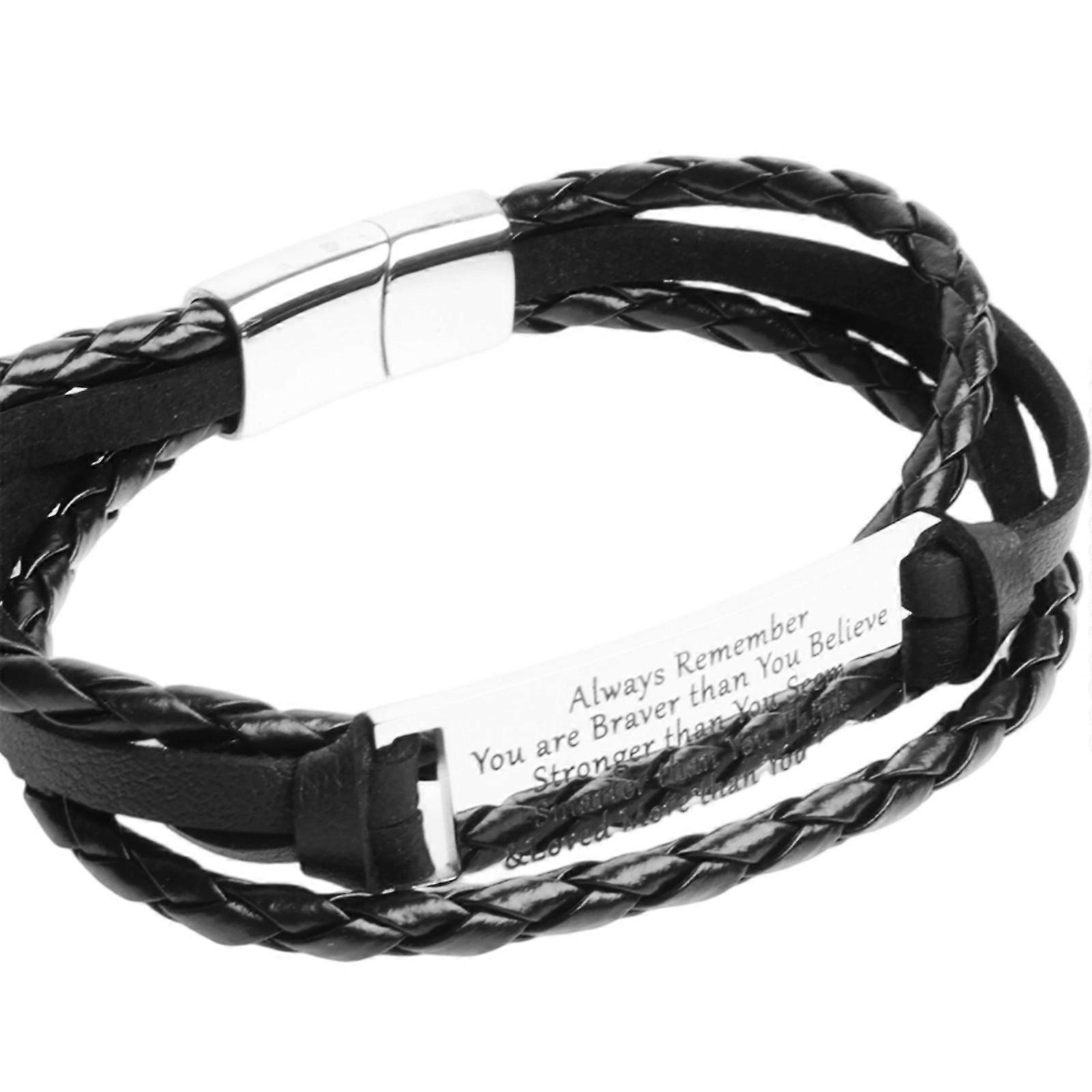 Personalised Monogram Braided Leather Bracelet