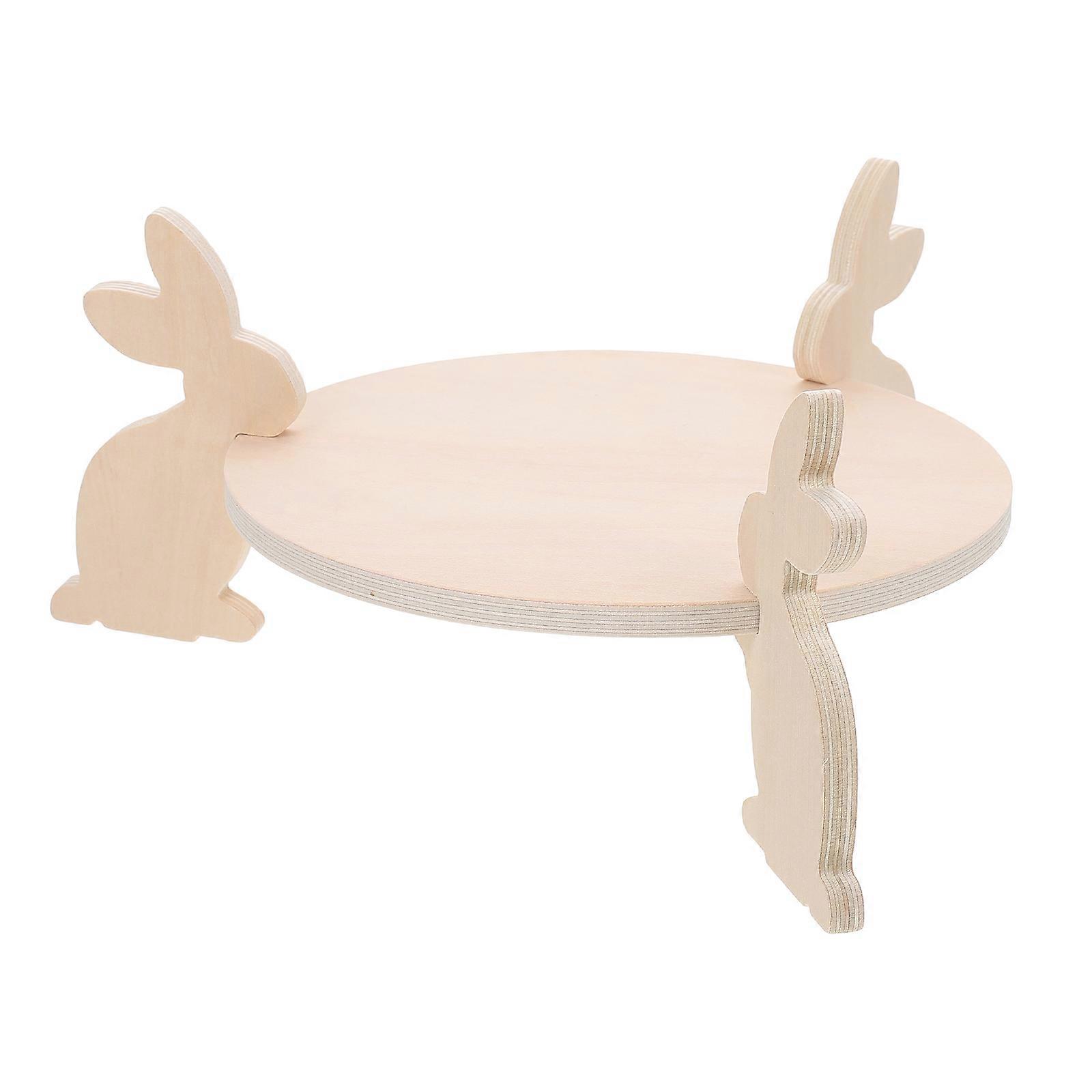 Wood Fruit Serving Dish High Base Cake Stand for Storage 1Set