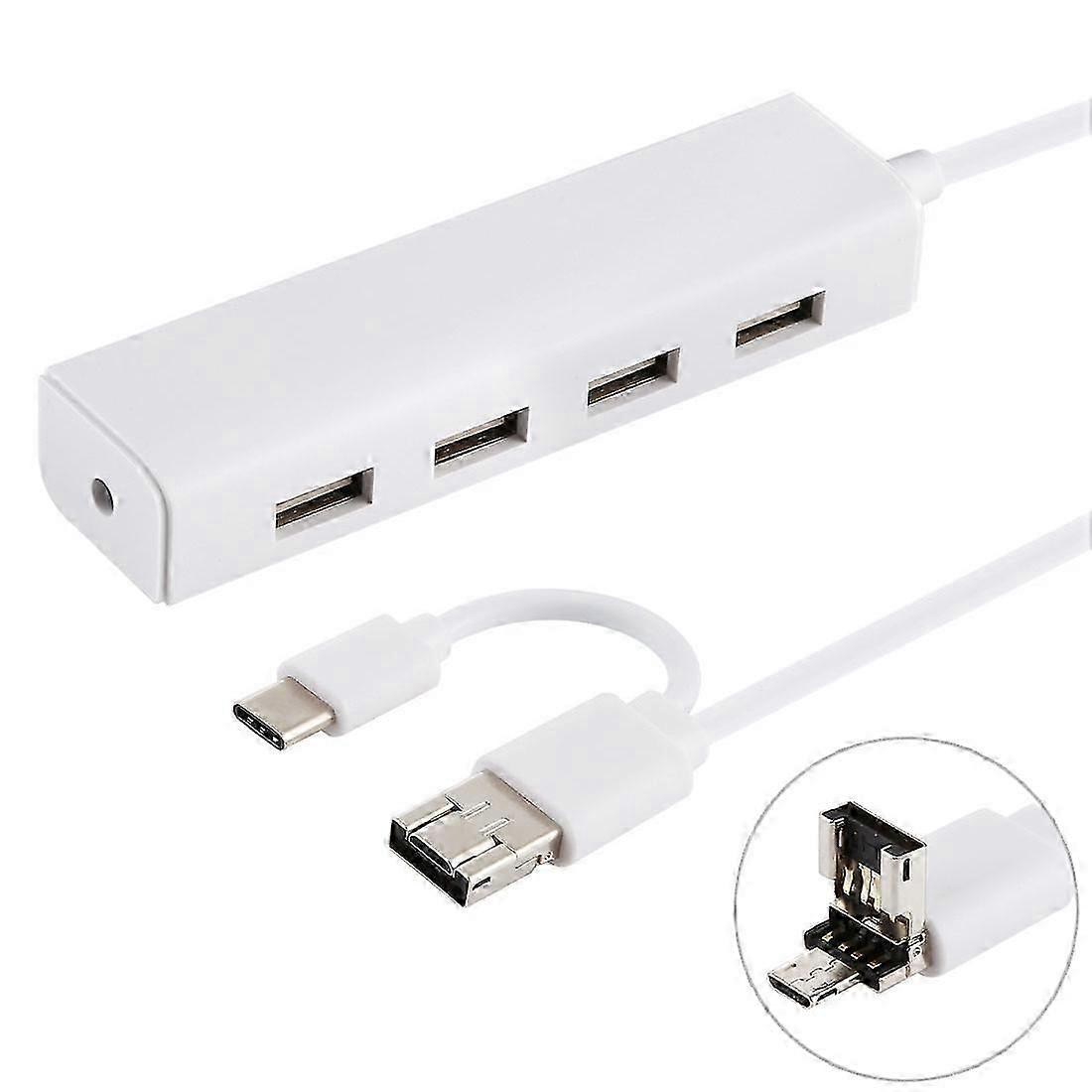 4-Port USB 2.0 Hub Dual Input Type-C