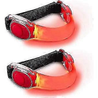 Led Armband, 2pcs Elastic Led Flashing Light Safety Night Sports Gear Bands For Adults Outdoor Activities And Exercise -New