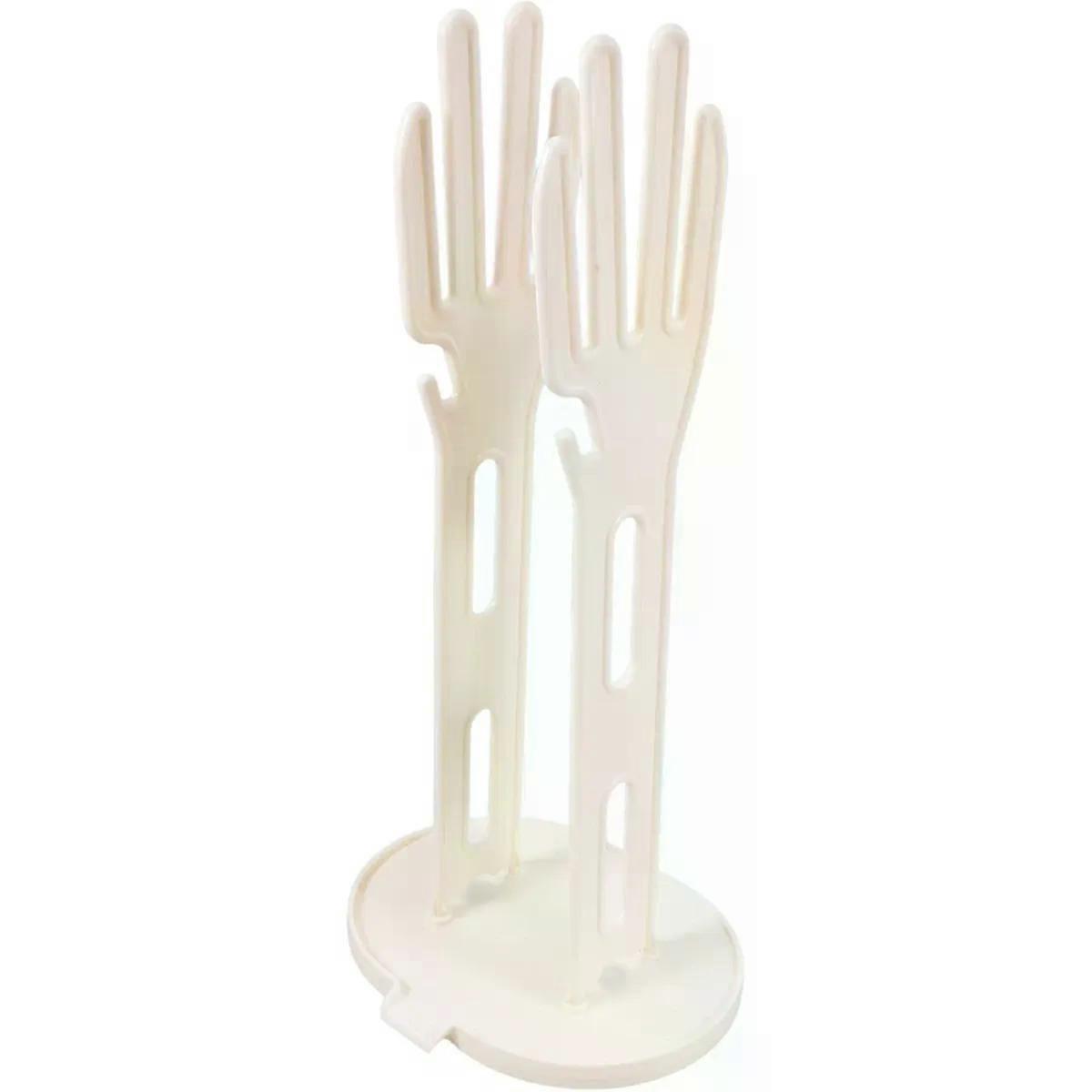 Beige PP Kitchen Glove Rack with Suction Cup Base, Detachable
