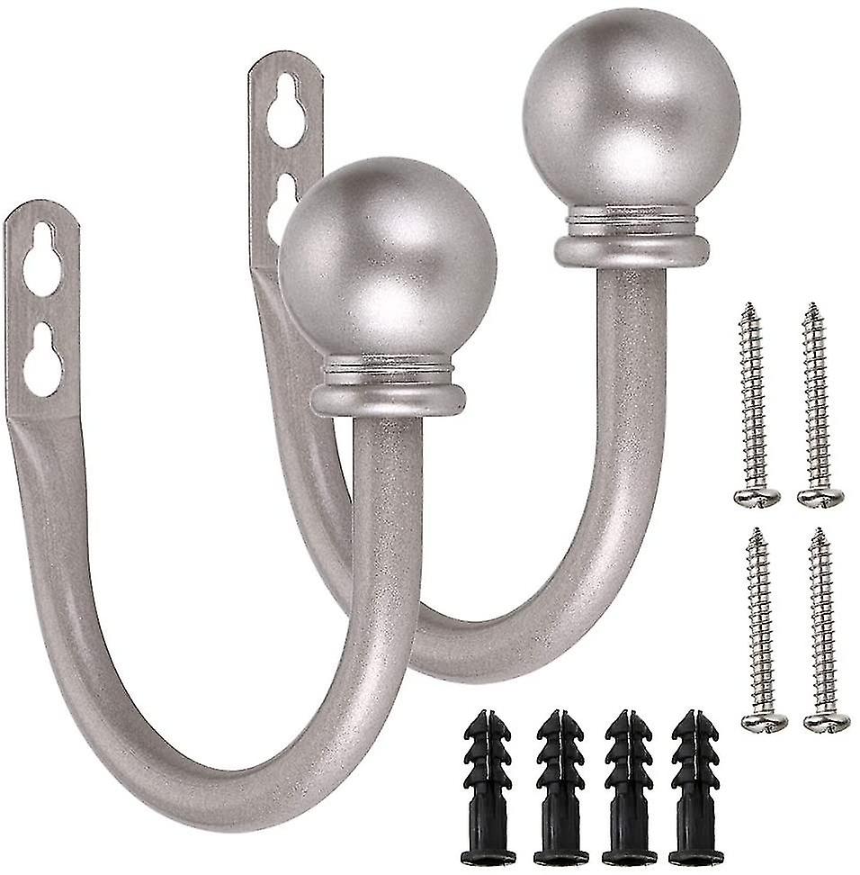 A Pair Of Lightweight Metal Curtain Hooks - Retro Wall Mount For Curtain.