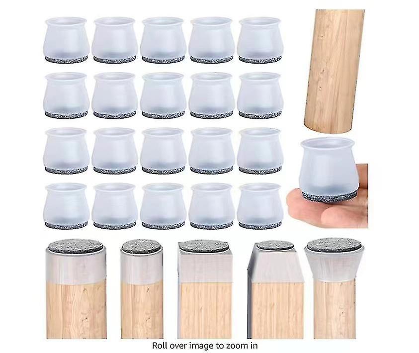 Chair Glides, 20 Pieces Chair Leg Protectors, Chair Pad, Clear