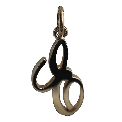 9ct Gold 21x12mm plain Initial E Pendant