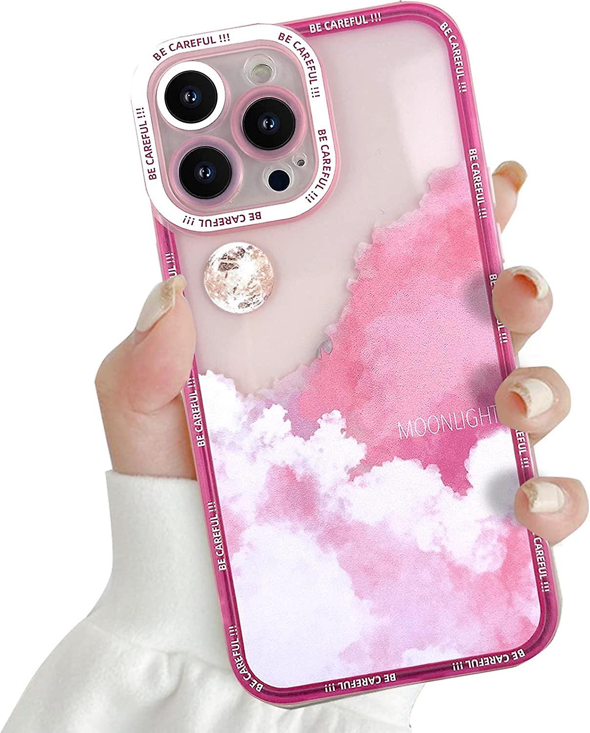 Cloud Cute Case Compatible for iPhone 13 Pro Max Case with Lens Protective Soft TPU Shockproof Full Moon Phone Case for iPhone 13 Pro Max 6.7 inch Wom
