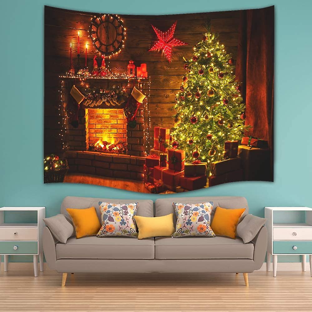 wall decor christmas tree tapestry with lights