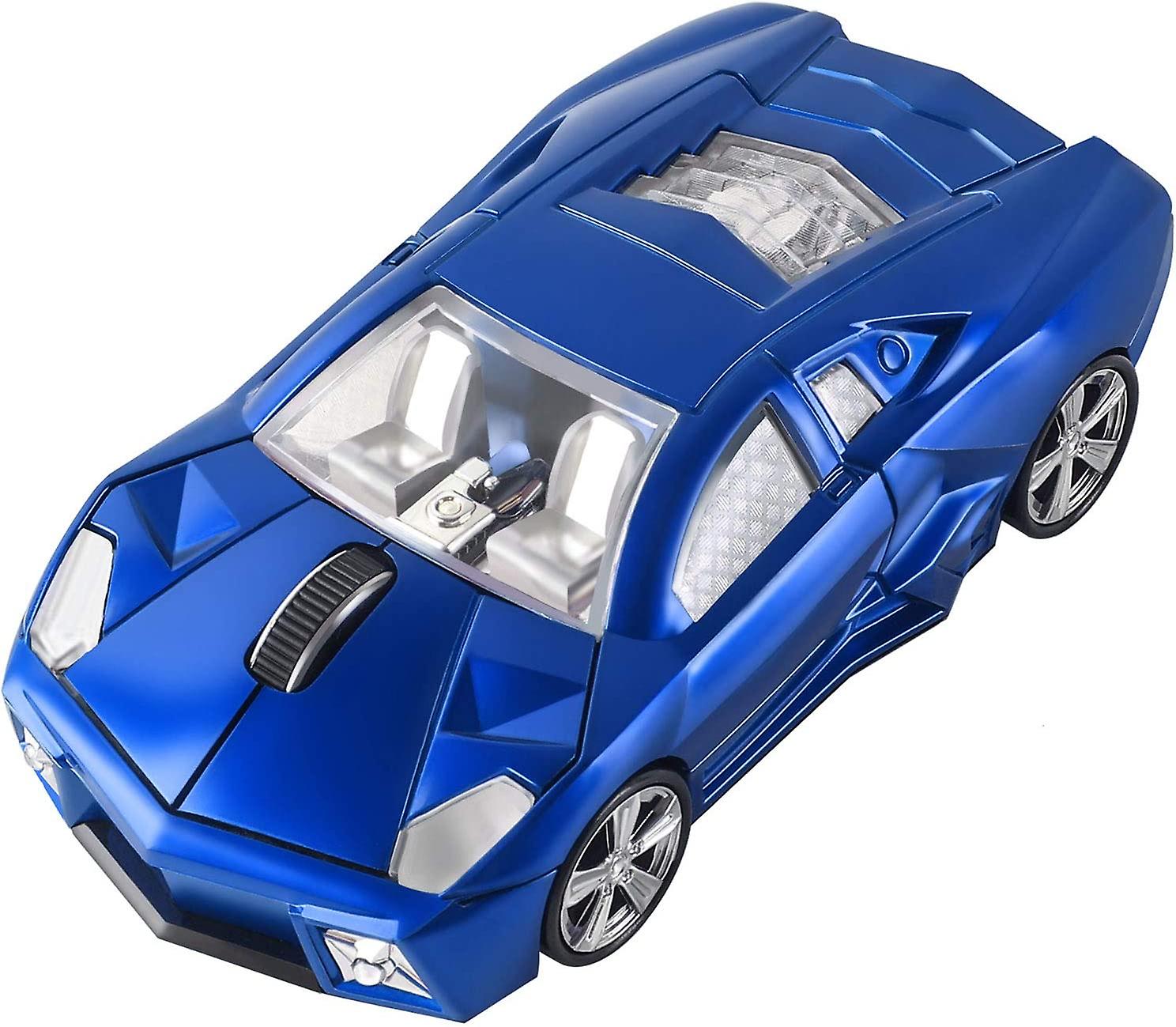 Cool Sports 3D Car Shaped 2.4Ghz Wireless Optical Mouse 3 Button 1600DPI Cordless Office School Home Travel Mice with USB Receiver for PC Laptop Compu