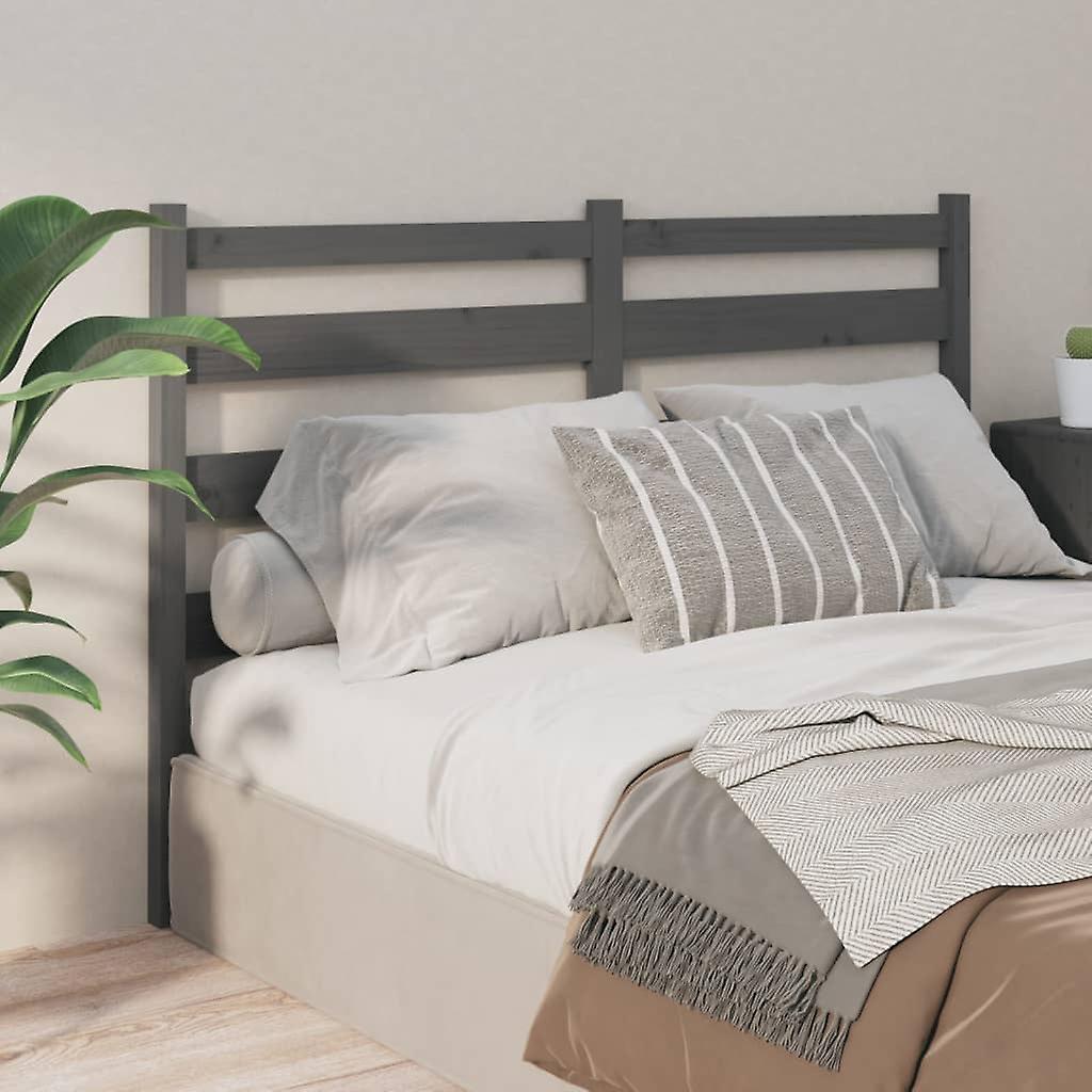 Headboard Grey 186x4x100 cm Solid Pine Wood