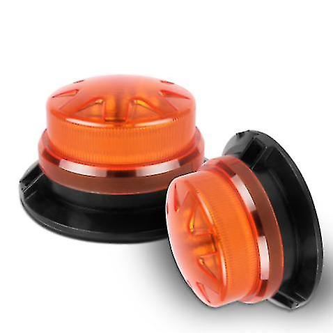 Led Strobe Light 12v-24v Amber 12 Leds Rotating Flashing Warning Safety Flashing Beacon Lights With Magnetic And Straight Cord For Vehicle Forklift Tr