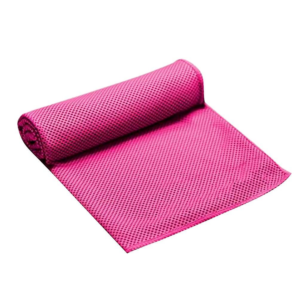 Instant Cooling Ice Cold Towel Drying Sweat Absorb  Rose Red