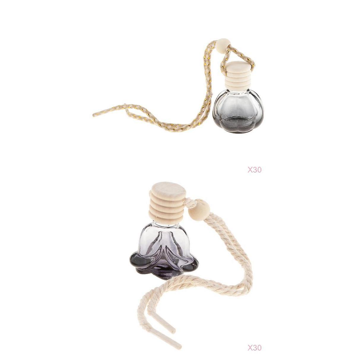 60pcs/Set Refillable Empty Perfume Bottle Pendant Car Hanging Ornament