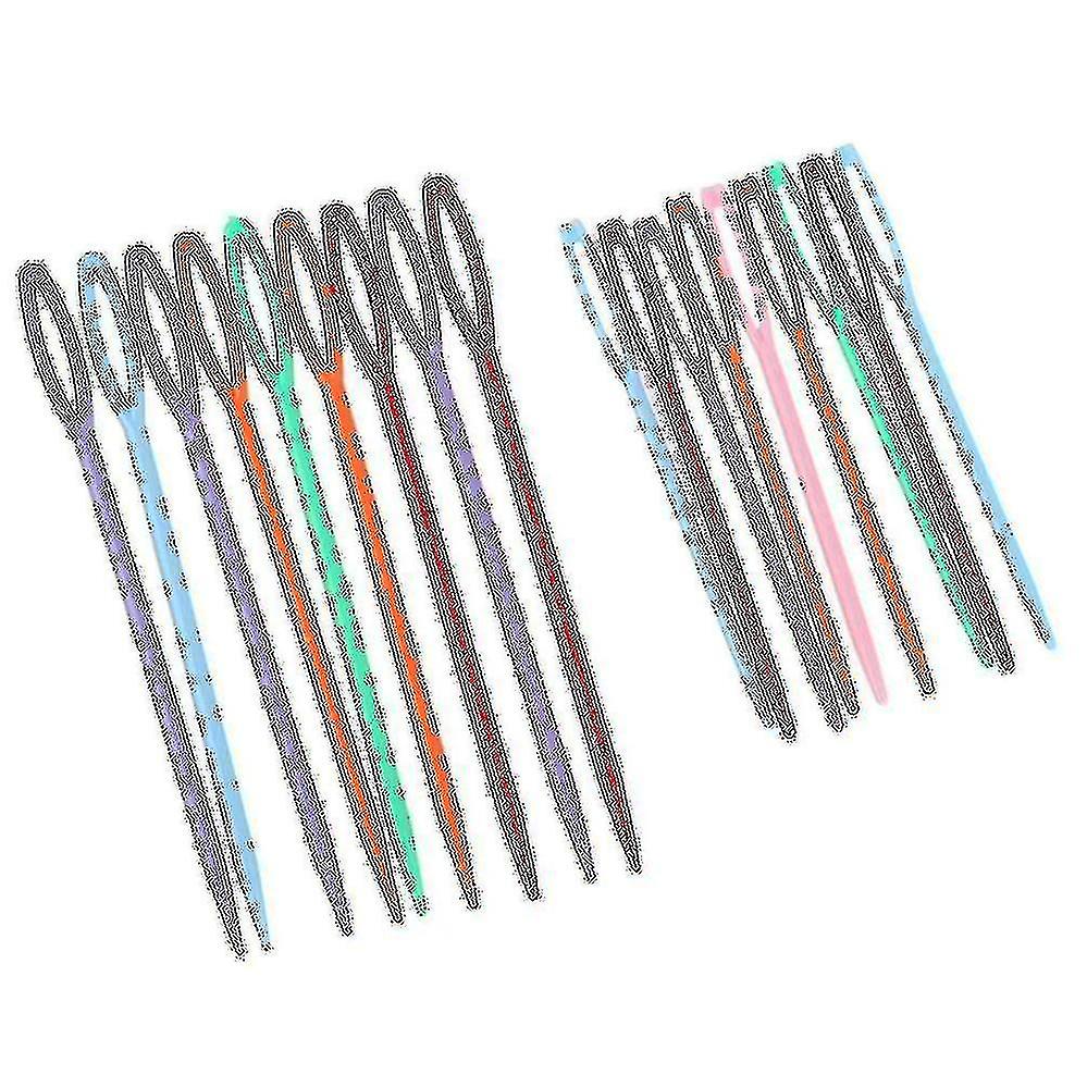 18 Pcs Plastic Hand Sewing Yarn Darning Tapestry Needles Craft 9.3cm; 7cm Each 9pcs