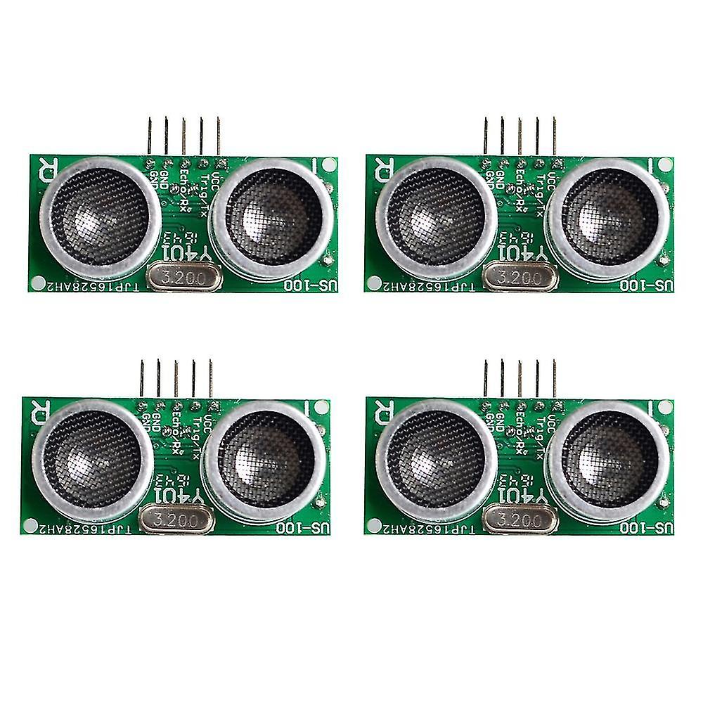 4pcs Us-100 Ultrasonic Sensor Module Dc 2.4v - 5v With Temperature Compensation Range Distance