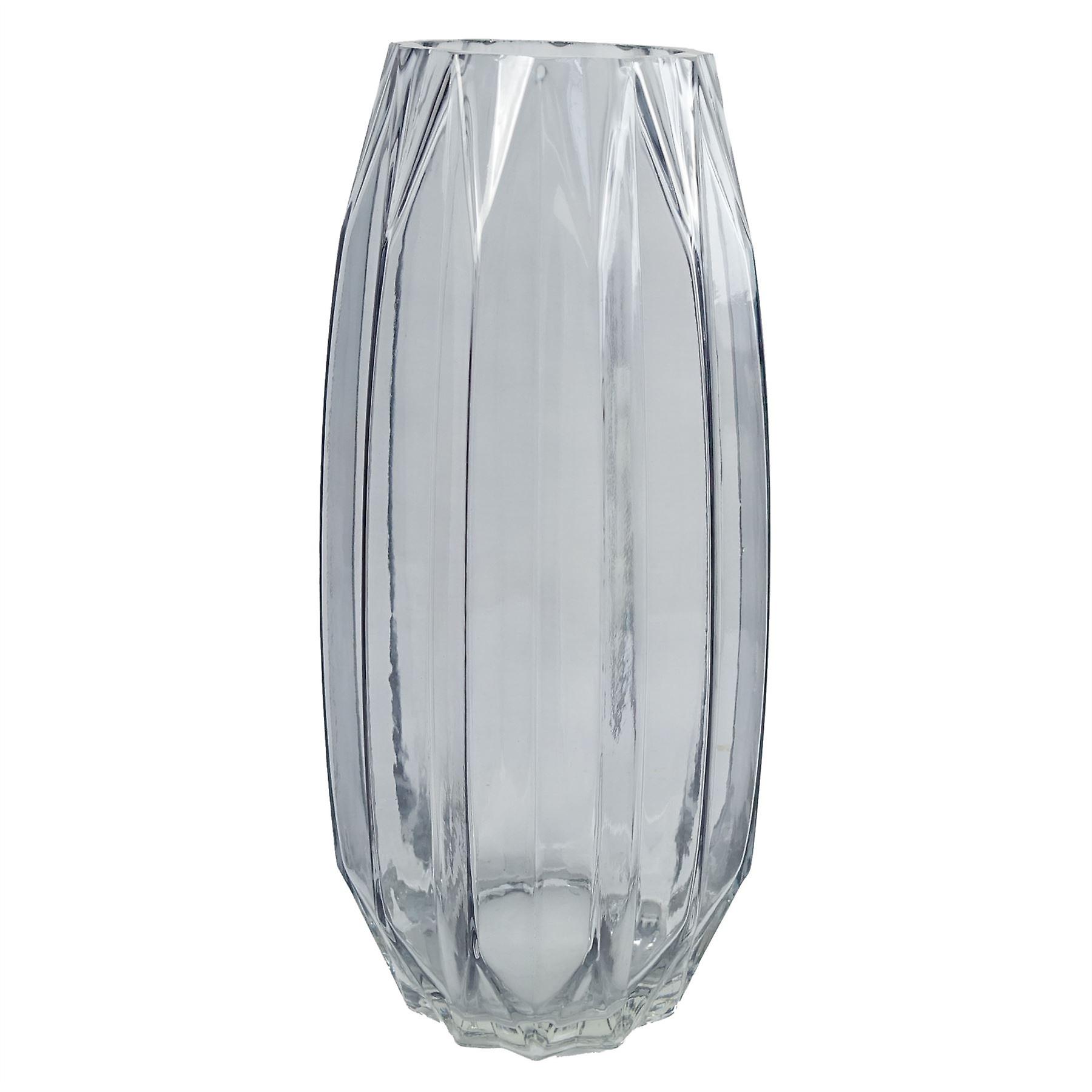 30cm Clear Contemporary Glass Vase