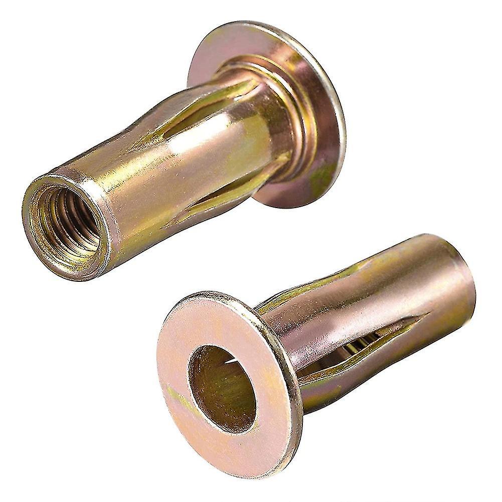 Multi-grip Rivet-nut, M8 -bulbed Carbon Steel Color--plated Flat Head Threaded Insert Nut 25pcs
