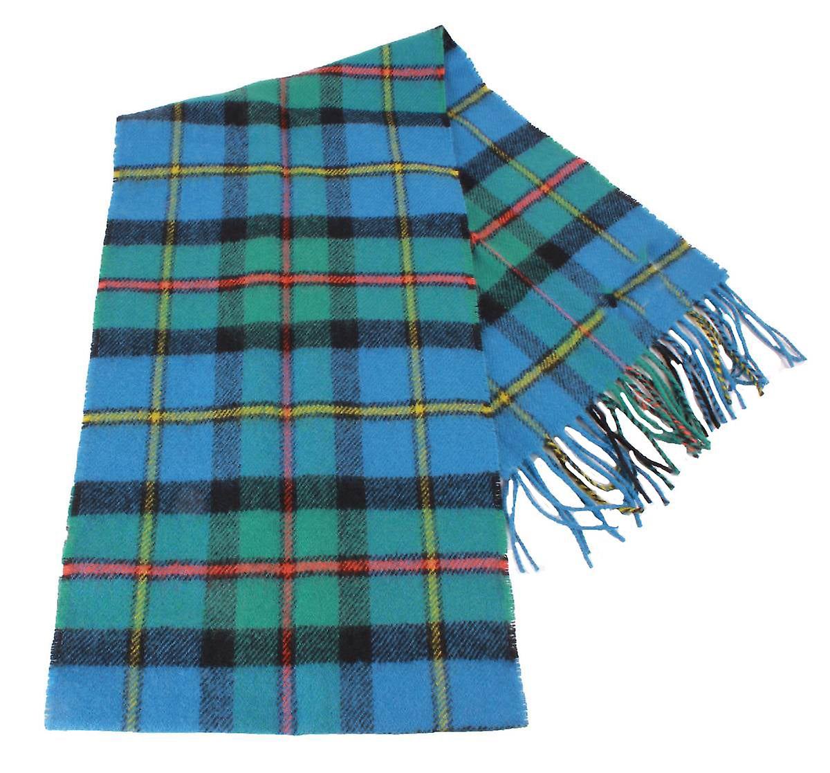 Locharron of Scotland Bowhill Macleod of Harris Ancient Lambswool Tartan Scarf - Blue/Green/Yellow