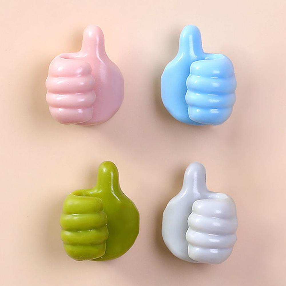 8X Creative Thumbs Up Shape Wall Hook Plug Cable Holder Key Towel Wall Hanger