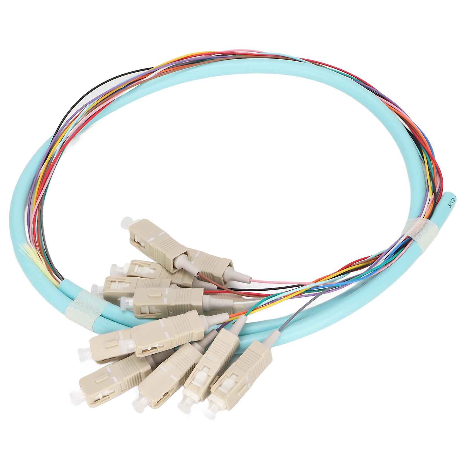Fiber Optic Cable 12 Strands Ceramic Ferrule Low Insertion Loss Multimode Optical Fiber Patch Cord for Instrumentation