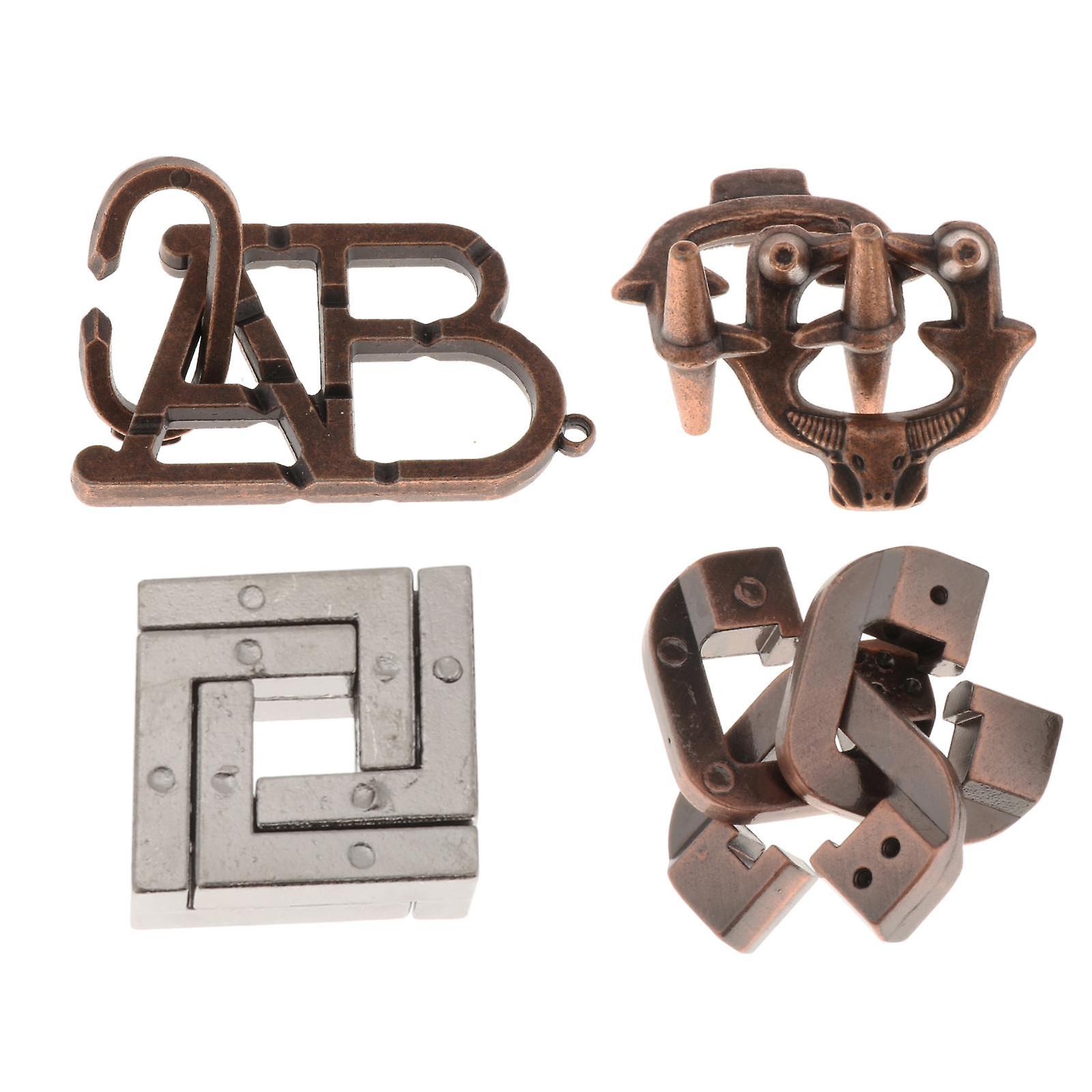 4pcs/set Intellectual Creative Leisure Puzzle Metal Magic Lock Toy style 1