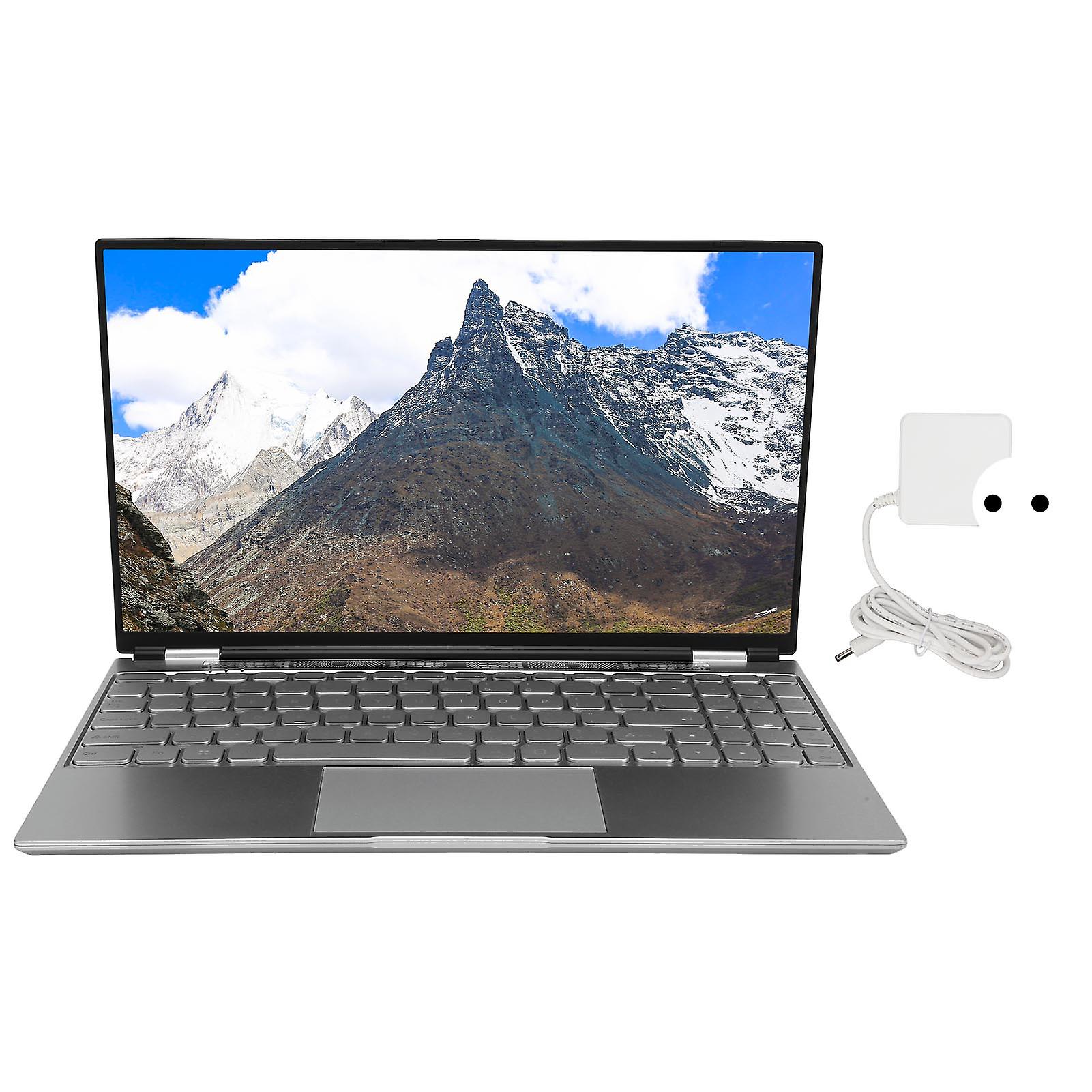 15.6in Laptop 2.4G 5G WiFi Quad Core Quad Thread 1920x1080 180 Degree Flip Laptop Computers with Backlit Keyboard 100‑240V 16G 1T EU Plug