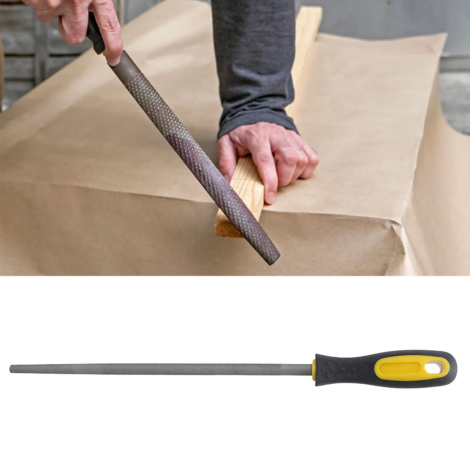 Touch Mill File 10in Round Mill Steel File Rasp with Handle Sharpening Shaping Tool for Metal Leather ProjectsCoarse Teeth File