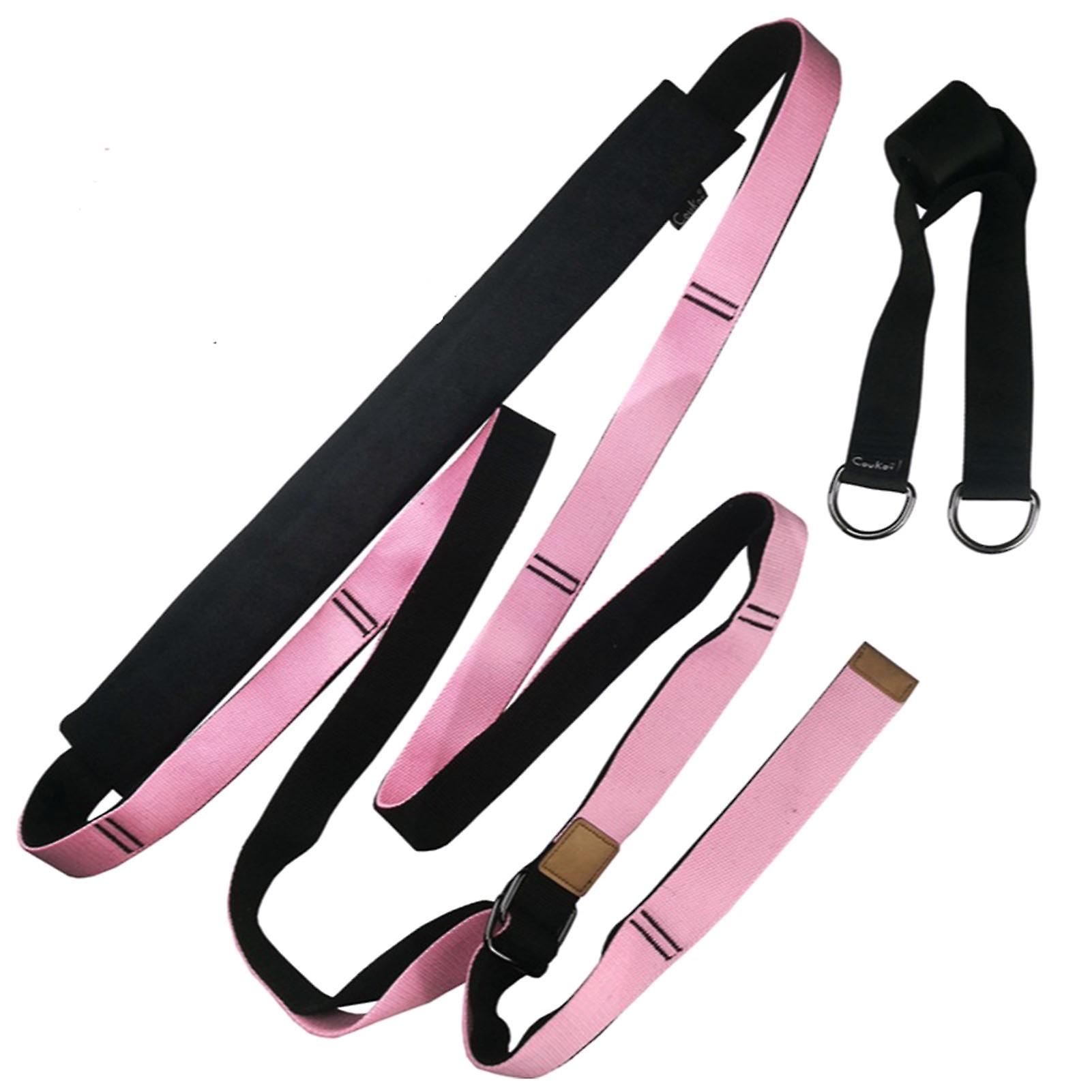 Multifunctional Yoga Stretching Strap, Back Bending Aid, Stretching Strap for Dance, Gym, Pink