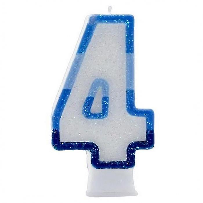 Apac Number 4 Glitter Candles (Pack of 6)