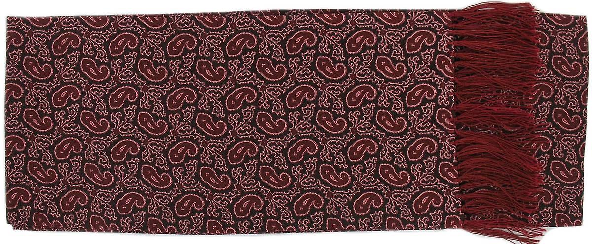 Michelsons of London Small Paisley Silk Scarf - Burgundy