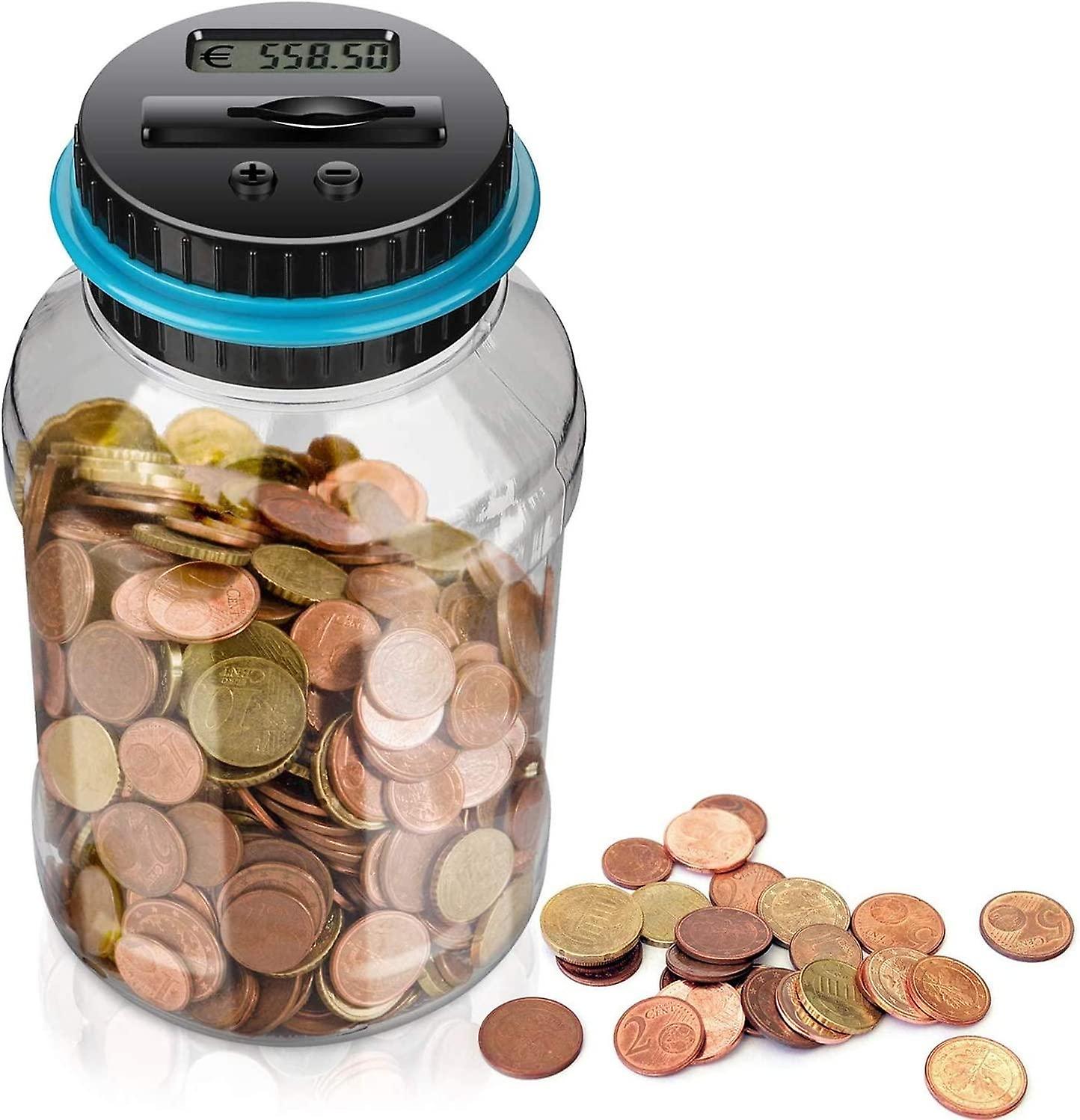 Piggy Bank Countertop Piggy Bank with LCD Display, Automatic Coin Counter Pot, Large Capacity Piggy 