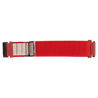 Stretch Woven Nylon Smartwatch Band Strap Replacement Accessory Fit for Fitbit Versa 4 3 Sense 2 Red and White