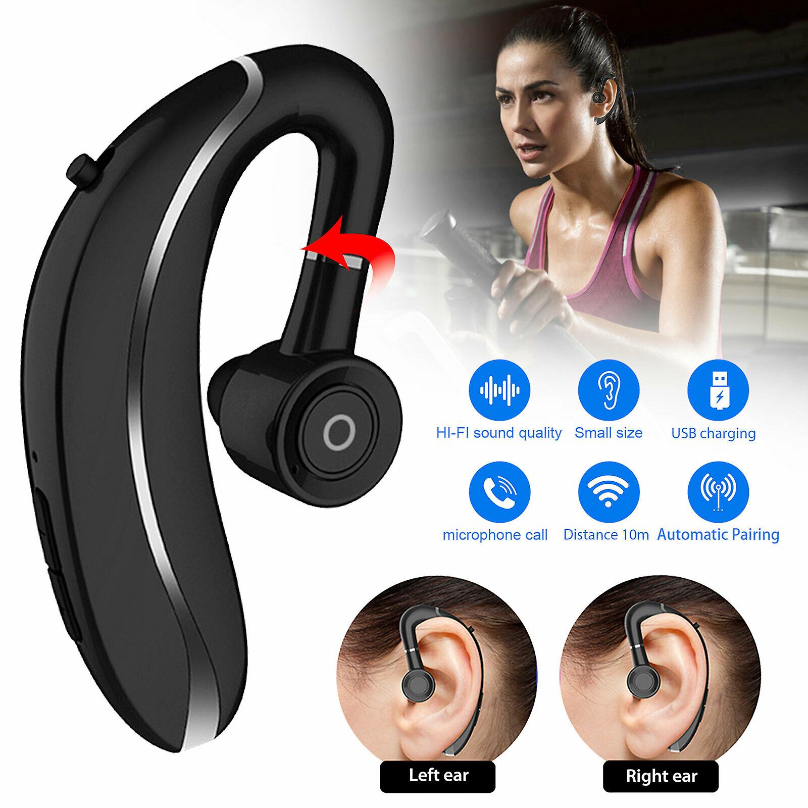 Wireless Bluetooth 5.0 Earpiece Driving Trucker Headset Earbuds Noise Cancelling