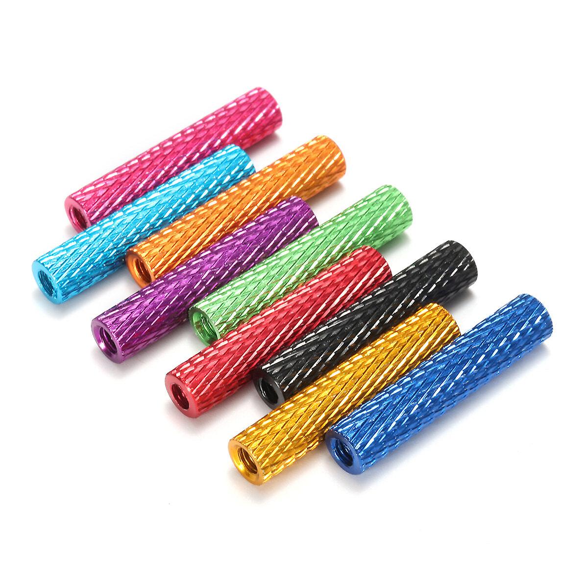10Pcs M3 25mm Knurled Standoff Aluminum Alloy Anodized Spacer