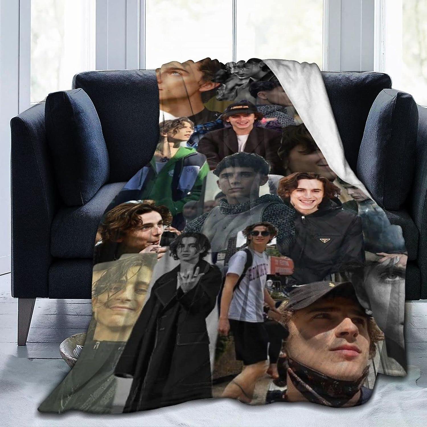 Timothee Chalamet Wurfdecke Flanelldecke, Mikrofaser-Fleecedecke, Anti-Pilling-Plüschdecke für Couch, Bett, Sofa ABD3063