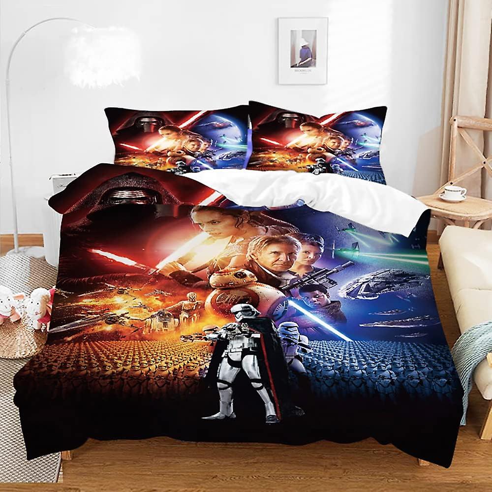 Komplet pościeli Star Wars Komplet pościeli Kolorowa poszwa na kołdrę i poduszkę z zamkiem błyskawicznym SW 02)