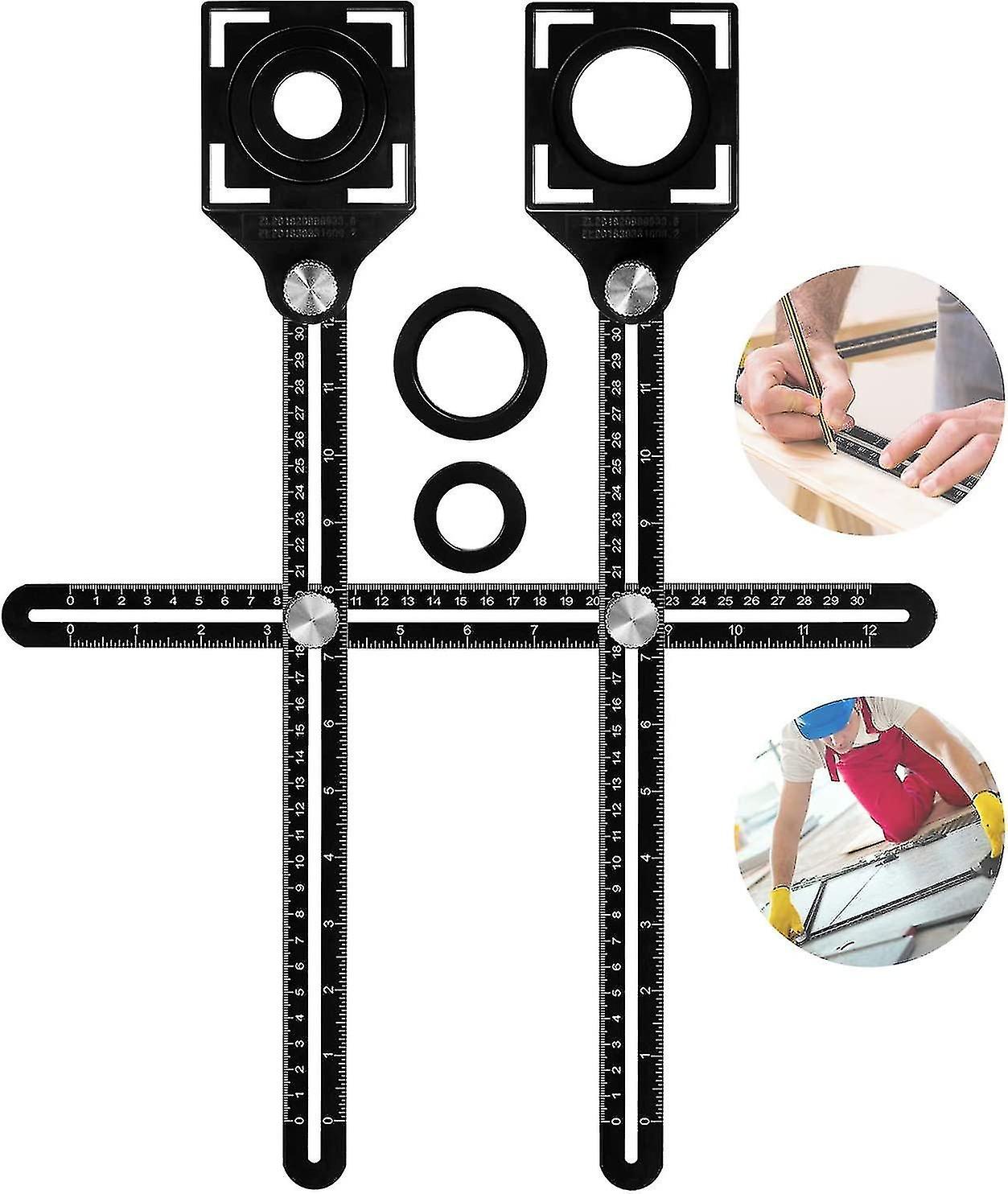 Multi-Angle Aluminum Alloy Carpenter's Ruler with Dual Positioning