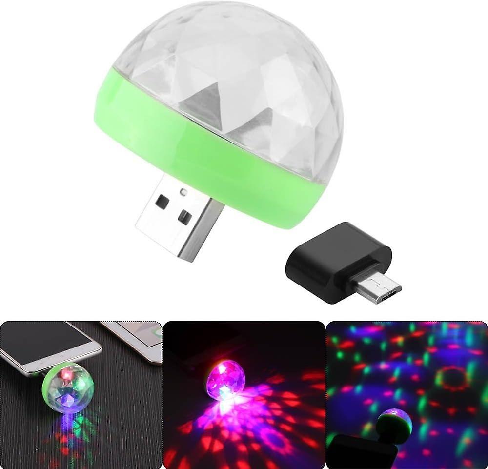USB Mini Mushroom Lights, LED RGB Magic Ball Stage Effect Lamp, Party Rotating Crystal Ball Light, M