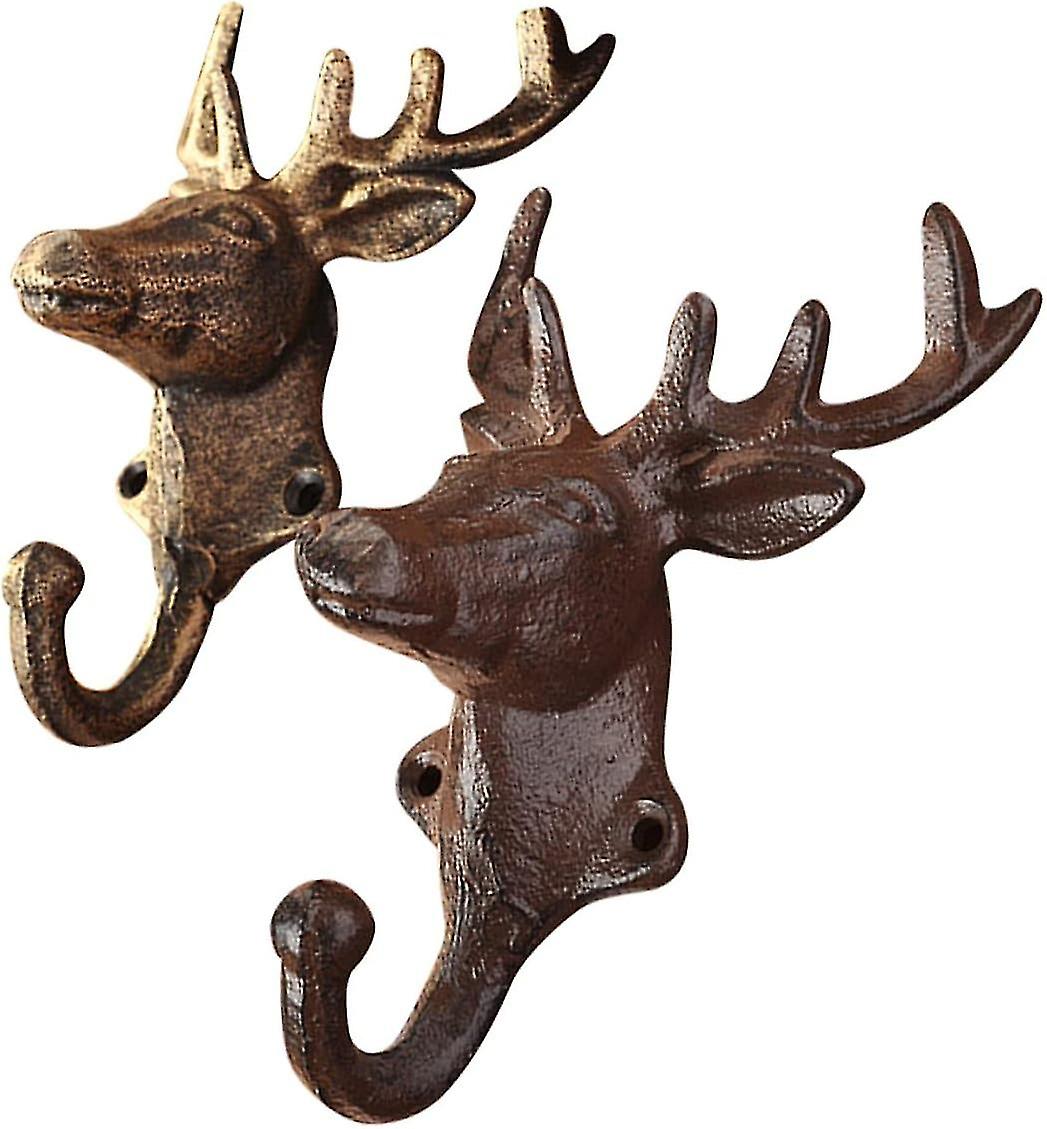 Calendar Hanger Metal S Hooks - Set of 2 | Heavy Duty Deer Antlers Wall Mount Coat Hooks for Keys, Towels, Hats | Vintage Deer Hooks
