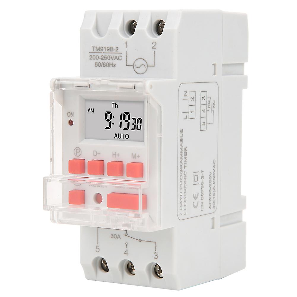 TM919B-2 200-250V AC 30A LCD

7 Days Programmable Digital Timer Switches