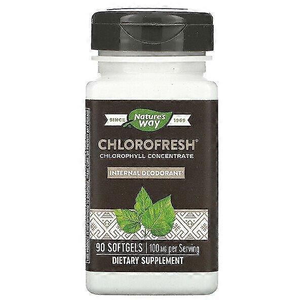 Nature's Way Green/White Chlorofresh, Chlorophyll Concentrate, 50 Mg, 90 Softgels