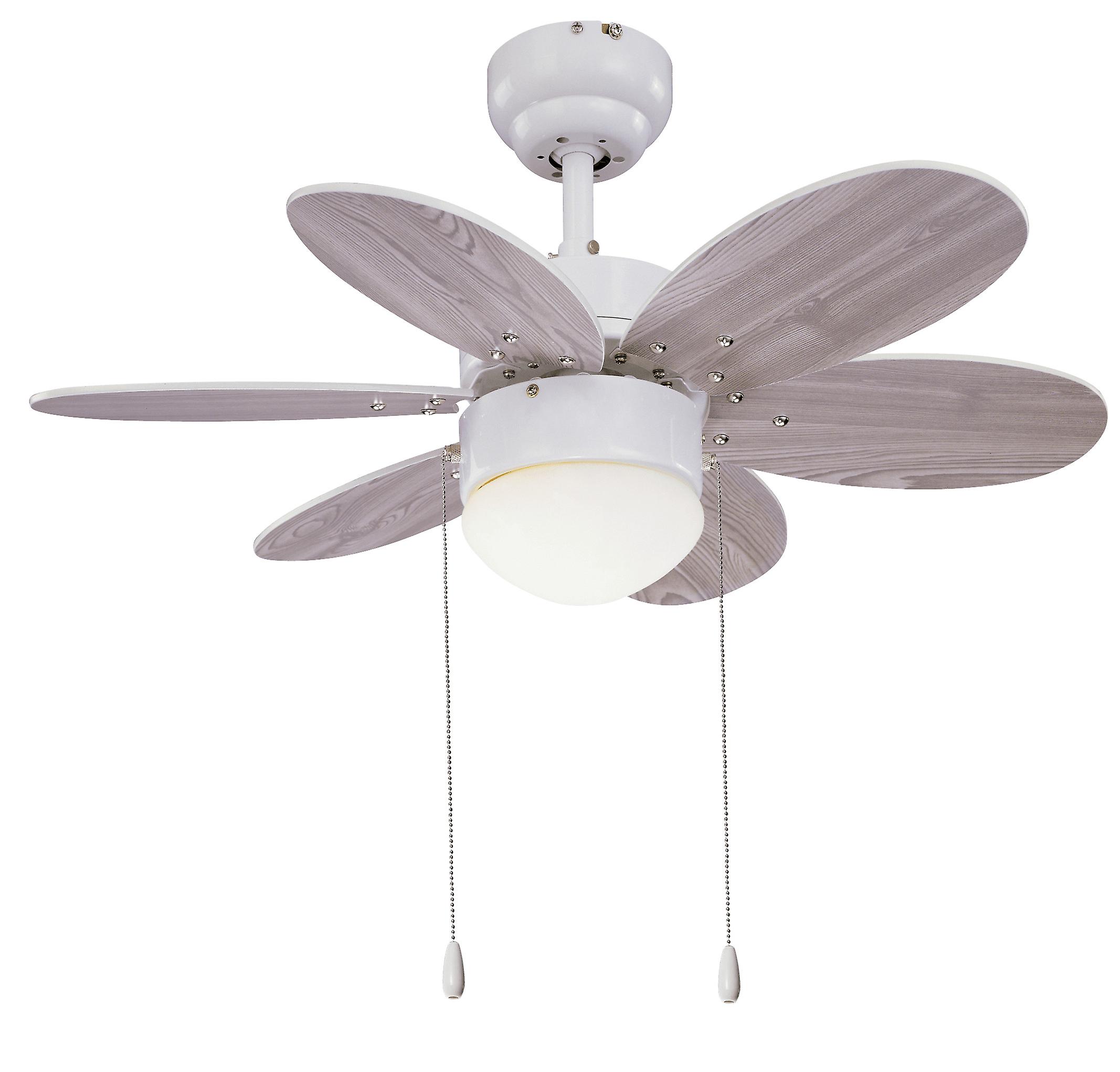 Ceiling fan Rainbow White 76cm / 30" with light